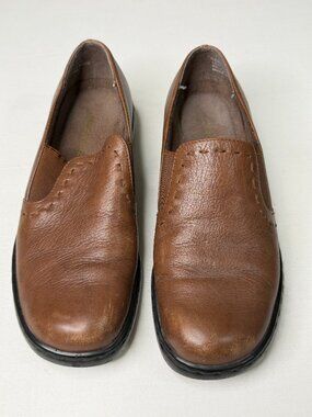 Naturalizer Brown Leather Slip On Loafers Comfort Shoes Women’s 6M